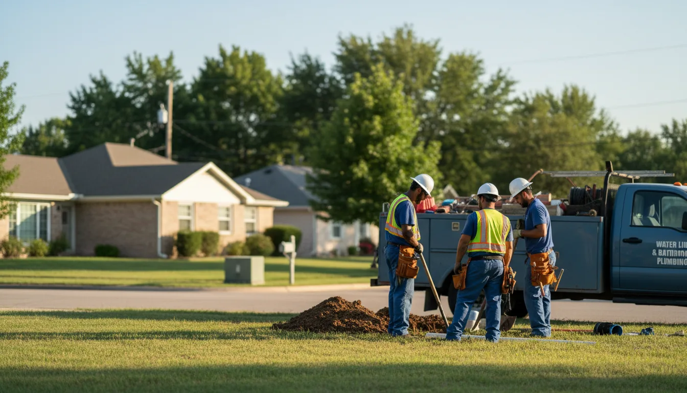 Residential water line and bathroom plumbing service in Alvord, TX